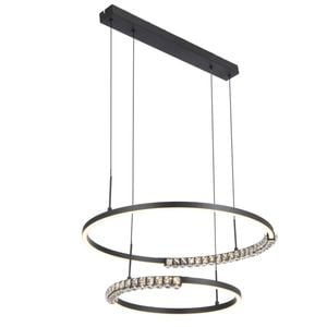 Telbix Brera Contemporary Pendant Hanging Lamp Light Metal Aluminium Crystal Silicon Black Sand