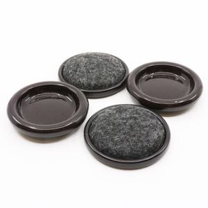 Surface Gard 30mm Brown Carpet Base Round Castor Cup - 4 Pack