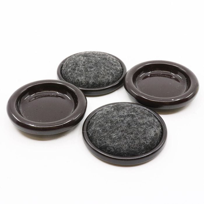 Surface Gard 30mm Brown Carpet Base Round Castor Cup - 4 Pack