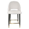 Durafurn 650mm High Light Grey Fabric Semifreddo Counter Stool with Black Metal Legs