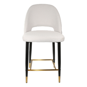 Durafurn 650mm High Light Grey Fabric Semifreddo Counter Stool with Black Metal Legs