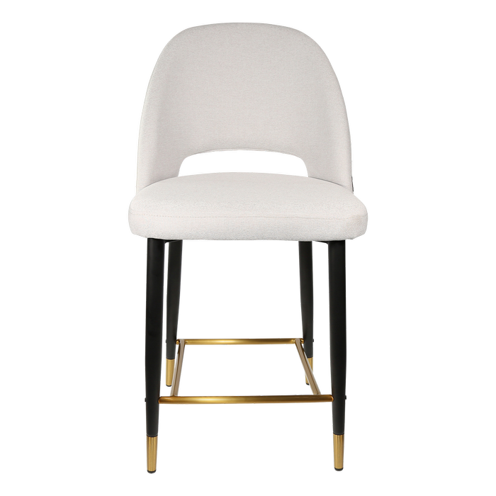 Durafurn 650mm High Light Grey Fabric Semifreddo Counter Stool with Black Metal Legs