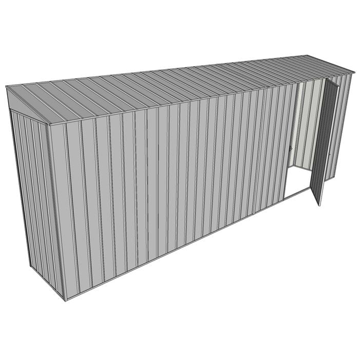 Build-a-Shed 0.8 x 5.2 x 2m Skillion Shed with Single Hinged Side Door - Zinc