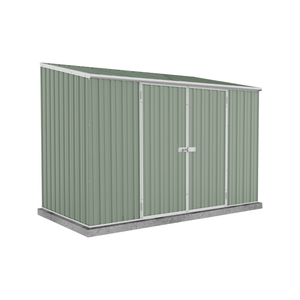 Absco Sheds 3.0 x 1.52 x 2.08m Pale Eucalypt Space Saver Double Door Shed