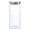 Argon Tableware Glass Storage Jar - Silver Lid - 1.5 Litre - Modern Round Scandi Organisation Container Glass Jar