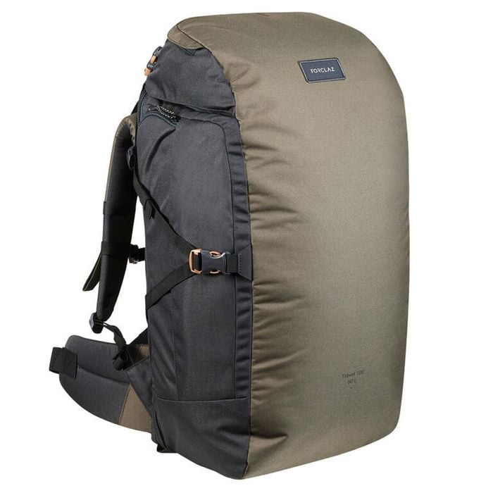 Decathlon | Trekking Travel Backpack 60 Litres | Travel 100 - Khaki - One Size