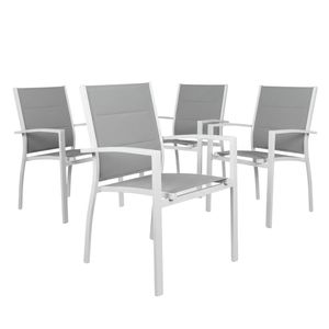 Torres 4pc Set Outdoor Aluminium Dining Chair White