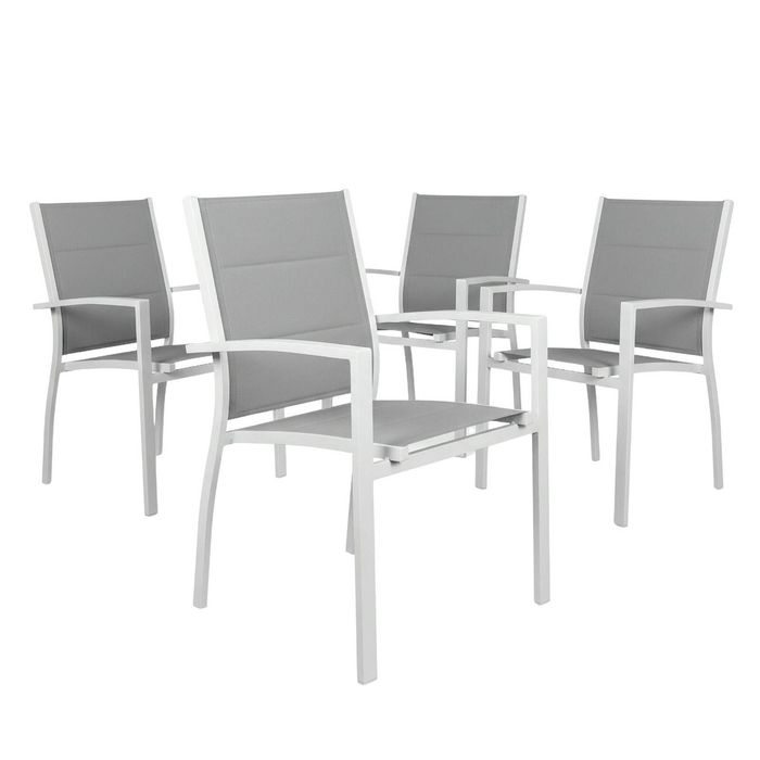 Torres 4pc Set Outdoor Aluminium Dining Chair White