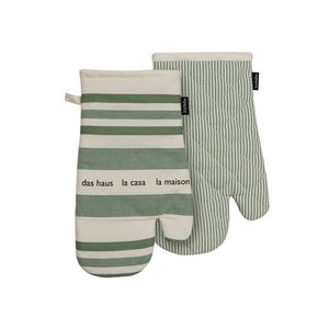 Ladelle La Casa Leaf Set Of 2 Oven Mitts