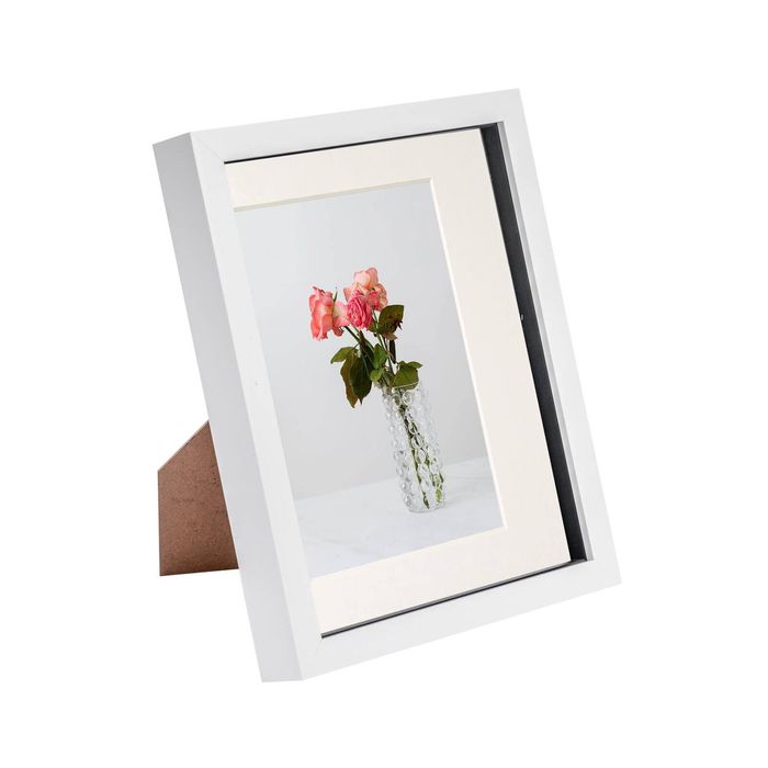 Nicola Spring 8" X 10" White 3d Box Photo Frame - 5" X 7" Mount