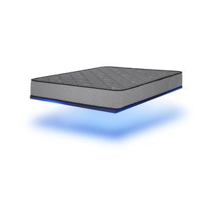 Advwin Double Size LED Floating Bed Frame and Double Mattress 25cm Grey