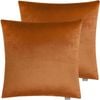 Velvet Square Cushion Cover 2pcs Pack - Burnt Orange