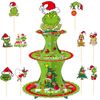 Catzon Christmas Cupcake Stand with 10 Pcs Cupcake Toppers