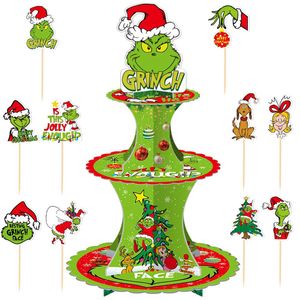 Catzon Christmas Cupcake Stand with 10 Pcs Cupcake Toppers