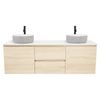 CIBO 1500mm Nordic Coast Wall Hung Double Bathroom Vanity with Light Grey / White Countertop Basins