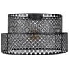 Brilliant 35cm Black Tier Laser Cut Metal Batten Fix Shade