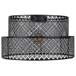 Brilliant 35cm Black Tier Laser Cut Metal Batten Fix Shade