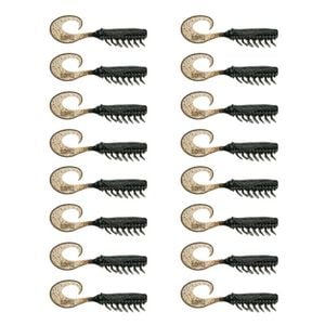 2x 8PK 2.5In Rapala Crush City Soft Plastic Curly Tail Lures - Black Nightmare