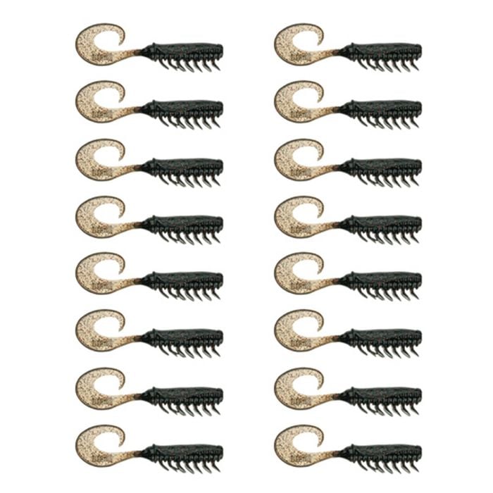 2x 8PK 2.5In Rapala Crush City Soft Plastic Curly Tail Lures - Black Nightmare