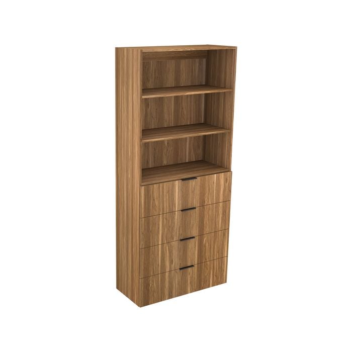 Lugna 2048 x 900 x 380mm Cove 3 Shelf 4 Drawer Storage Cabinet