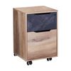 Modern Furniture Daxton 41x63cm Mobile Pedestal Cabinet - Warm Oak & Black