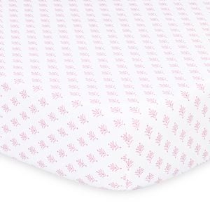 2PK The Peanutshell Whisper Butterfly Floral Printed Fitted Sheet Baby Nursery