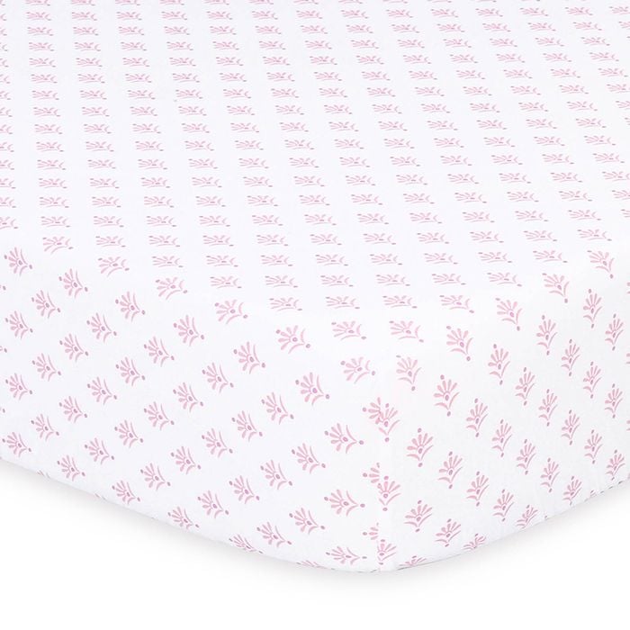 2PK The Peanutshell Whisper Butterfly Floral Printed Fitted Sheet Baby Nursery