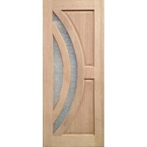 Woodcraft 2040 x 820 x 40mm Entrance Door F45GL1 Delta Frosted Safety Glass