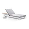 Santorini Aluminium Sun Lounge W/ Round Side Table In White