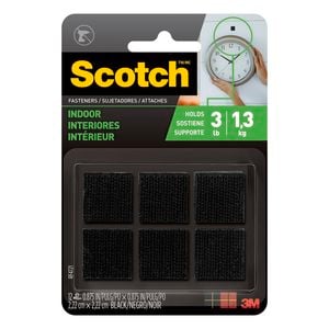 Scotch Fasteners Black 22 x 22mm - 6 Pack