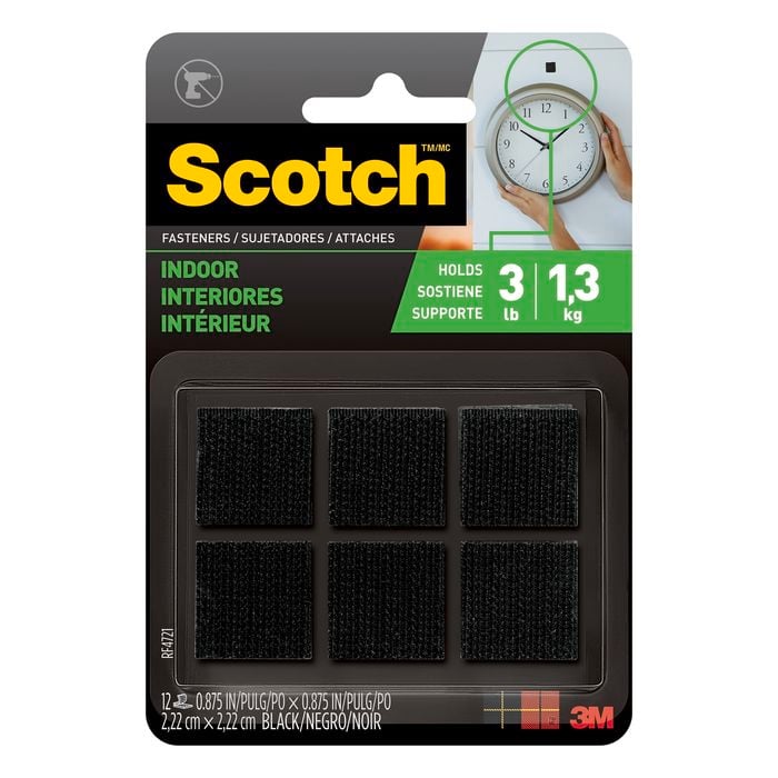 Scotch Fasteners Black 22 x 22mm - 6 Pack