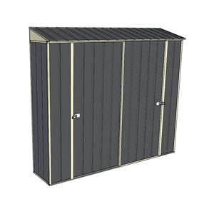 Build-a-Shed 0.4 x 2.3m Double Sliding Doors Garden Locker - Grey