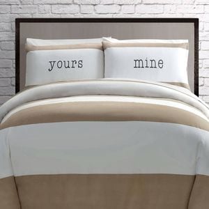 Big Sleep Yours Mine Neutral Quilt Cover Set Double