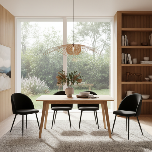 Levede 2x Velvet Dining Chairs Black