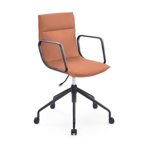 Sabia Maison Pre-Assembled Tan Chair Leather-Like Upholstered Meeting Room