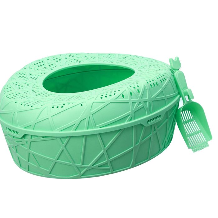 YES4PETS XL Portable Cat Toilet Litter Box Tray House with Scoop Green