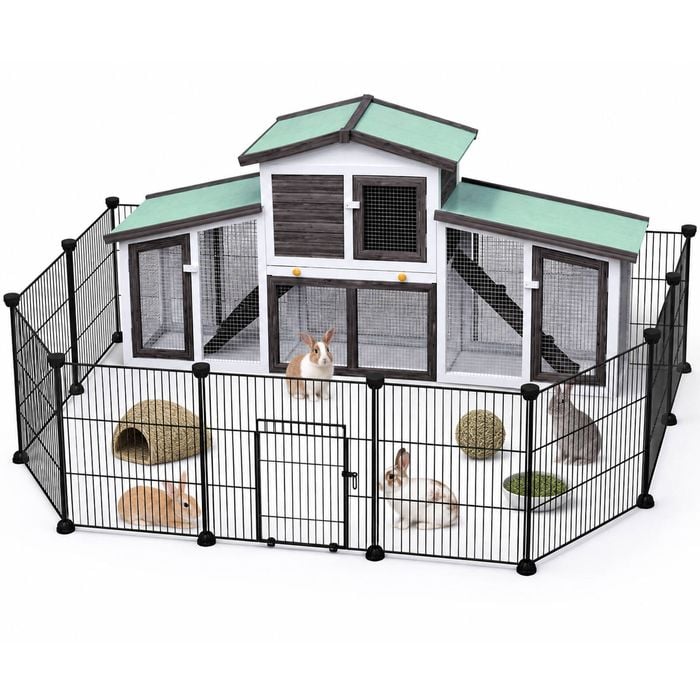 Advwin Rabbit Hutch Bunny Cage +20 Panel Pet Playpen Pet Enclosure