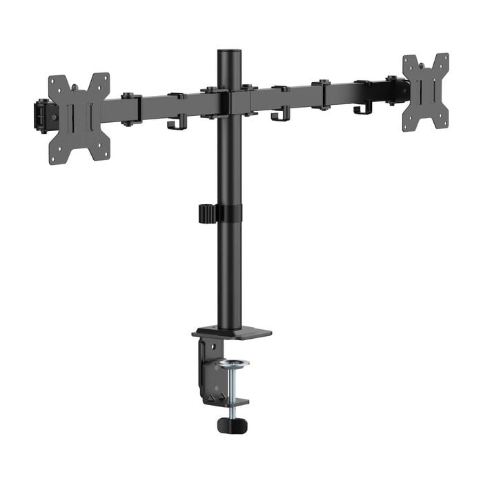 Dual Screen Monitor Arm for 17-32" Displays Screen Holder Mount VESA in Matte Black - Dual Monitor Arms