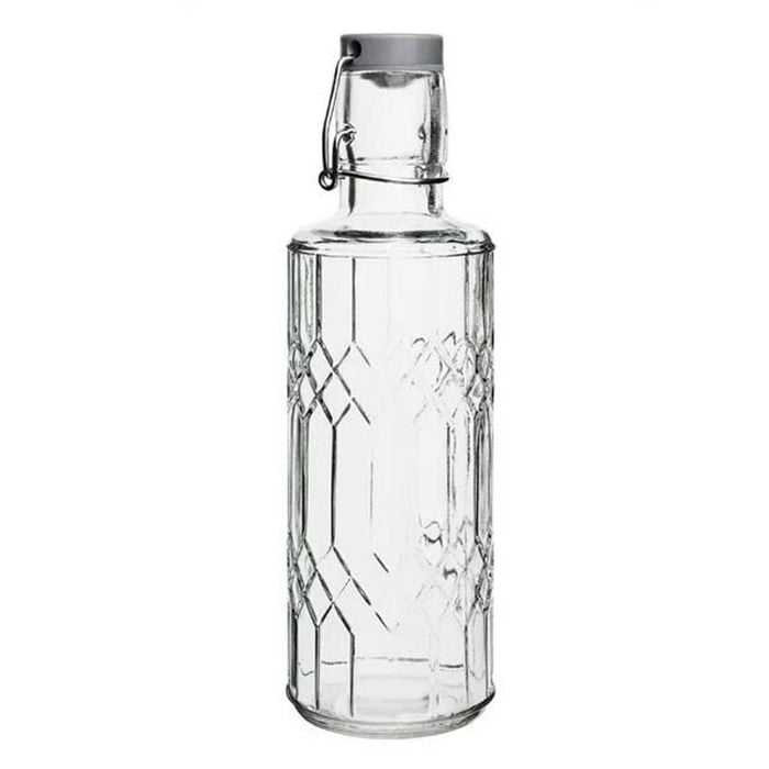 Olympia Glass Water Bottle Geo With Stopper 6 Pack 640ml Commercial Beverage Storage