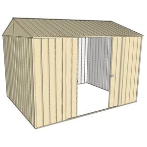 Build-a-Shed  2.3 x 3 x 2.3m Gable Double Sliding Side Door Shed - Cream