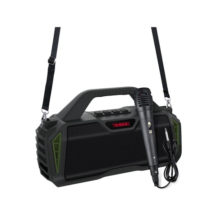 Bluetooth TWS Wireless Karaoke Speaker Rechargeable w/ Mic - Green