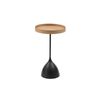 Seek and Ramble Harrison Round 40cm Side Table Ash Tray Top & Metal Pedestal Black Base
