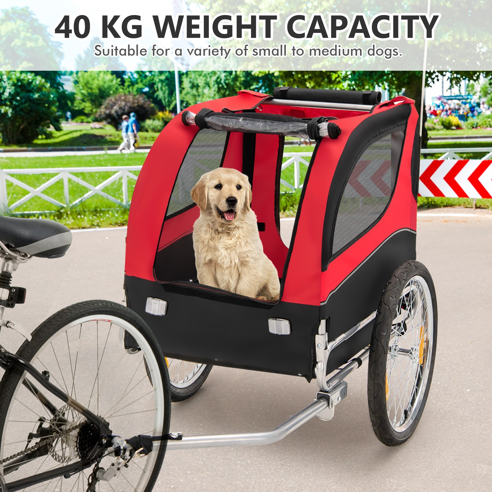 Costway Bike Trailer Pet DogBicycle Stroller Red Bunnings Australia