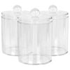 Harbour Housewares Reusable Plastic Bathroom Canisters with Clear Lid - Pack of 3
