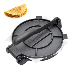 12 Inch Cast Iron Tortilla Press Heavy Duty Non-stick Roti Maker Masa Flour Tortillas Dough Presser