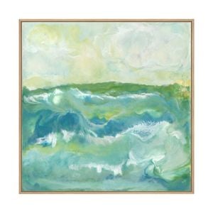 Artey | Turquoise Sea I - Framed Canvas - Natural Frame - 84 x 84cm