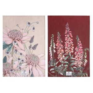 Ashdene Secret Garden Set of 2 Kitchen Towels - Pink