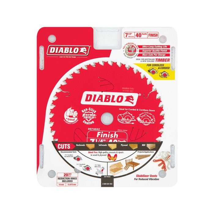 Diablo 184mm 40T Fine Finish Cordless Circular Saw Blade