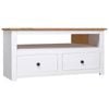 vidaXL Solid Pinewood Corner TV Cabinet White 93x49x49 cm Panama Range TV Unit