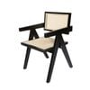 Sk Designer Living | Replica Pierre Jeanneret Chandigarh Dining Armchair | Black & Natural